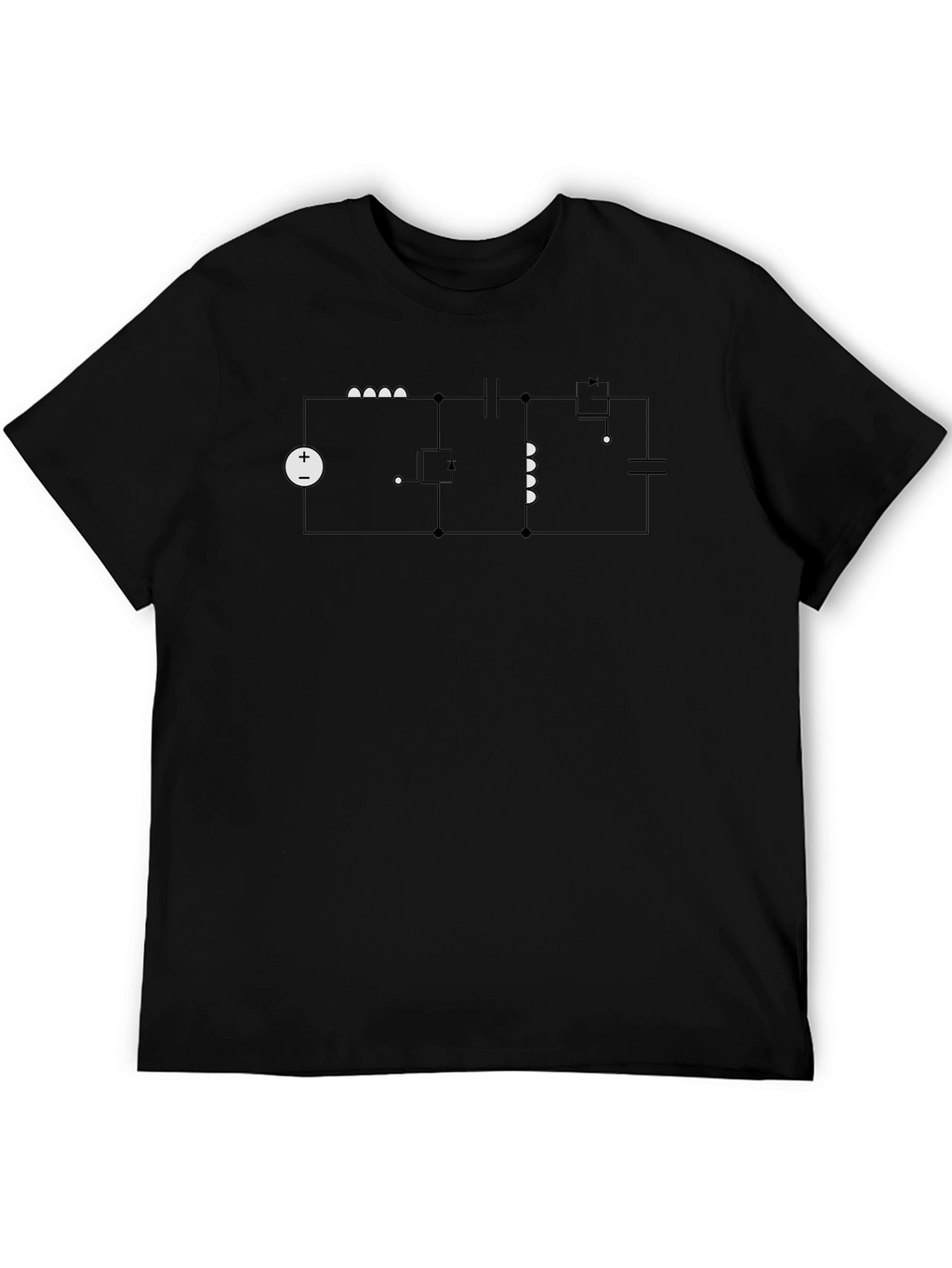 Circuit Design Graphic Tee - Black Cotton T-Shirt