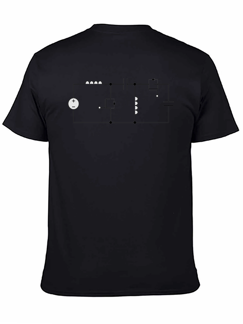 Circuit Design Graphic Tee - Black Cotton T-Shirt