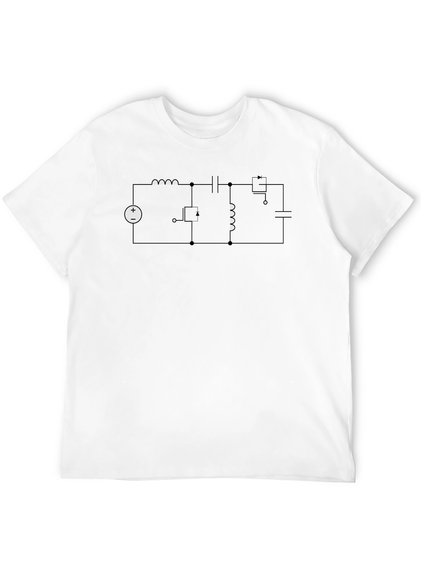 Circuit Design Graphic Tee - Black Cotton T-Shirt