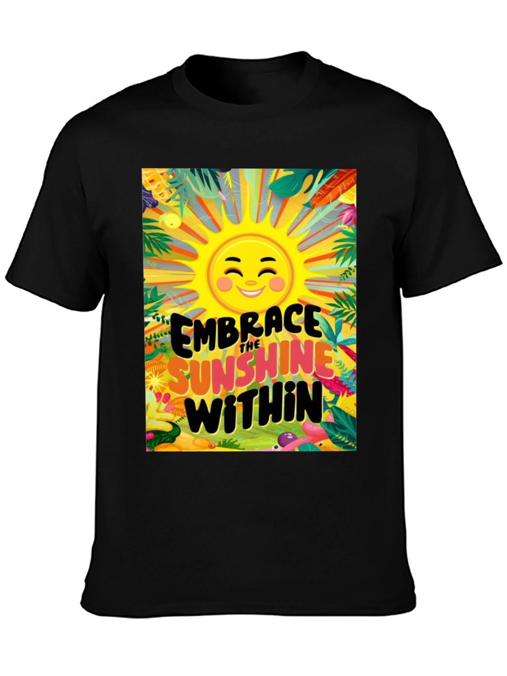 Embrace the Sunshine Within Black Graphic Tee