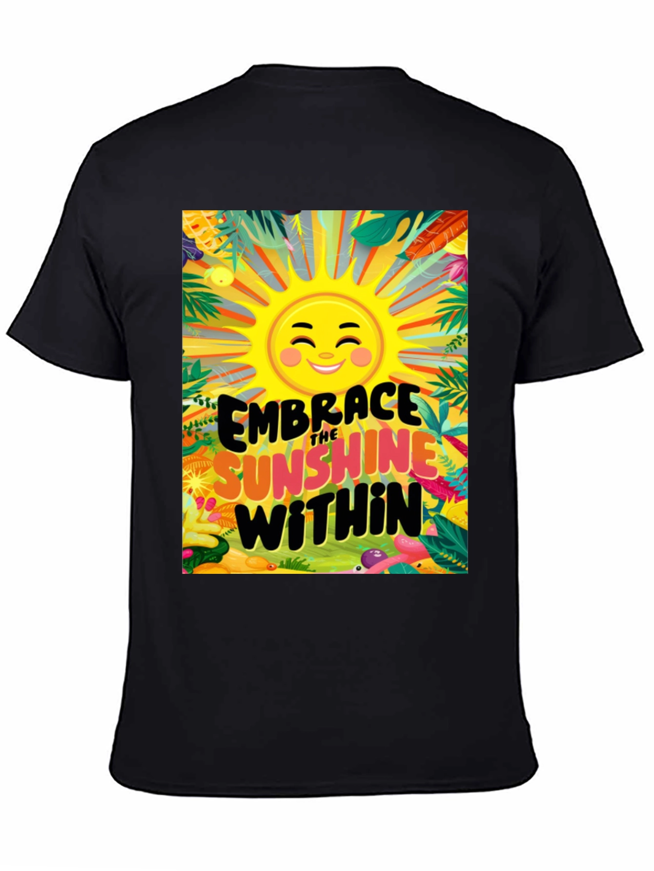 Embrace the Sunshine Within Black Graphic Tee