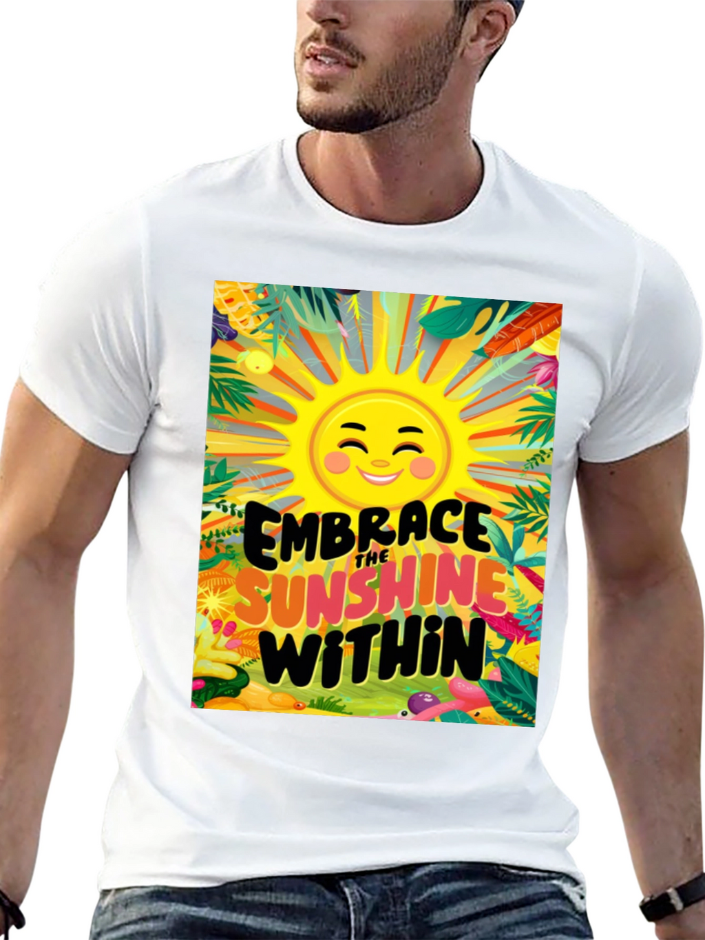 Embrace the Sunshine Within Black Graphic Tee