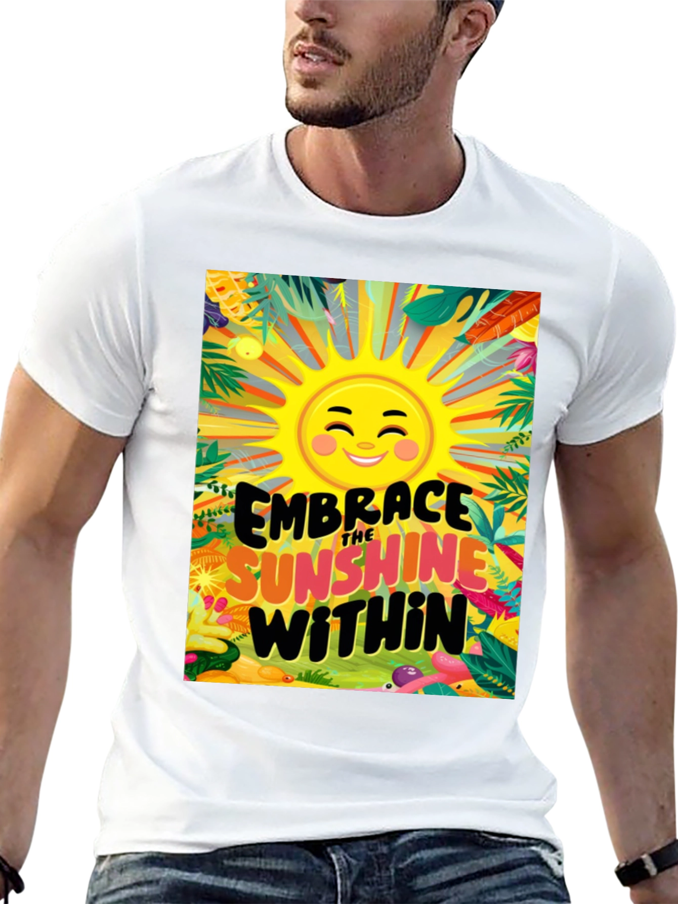 Embrace the Sunshine Within Black Graphic Tee