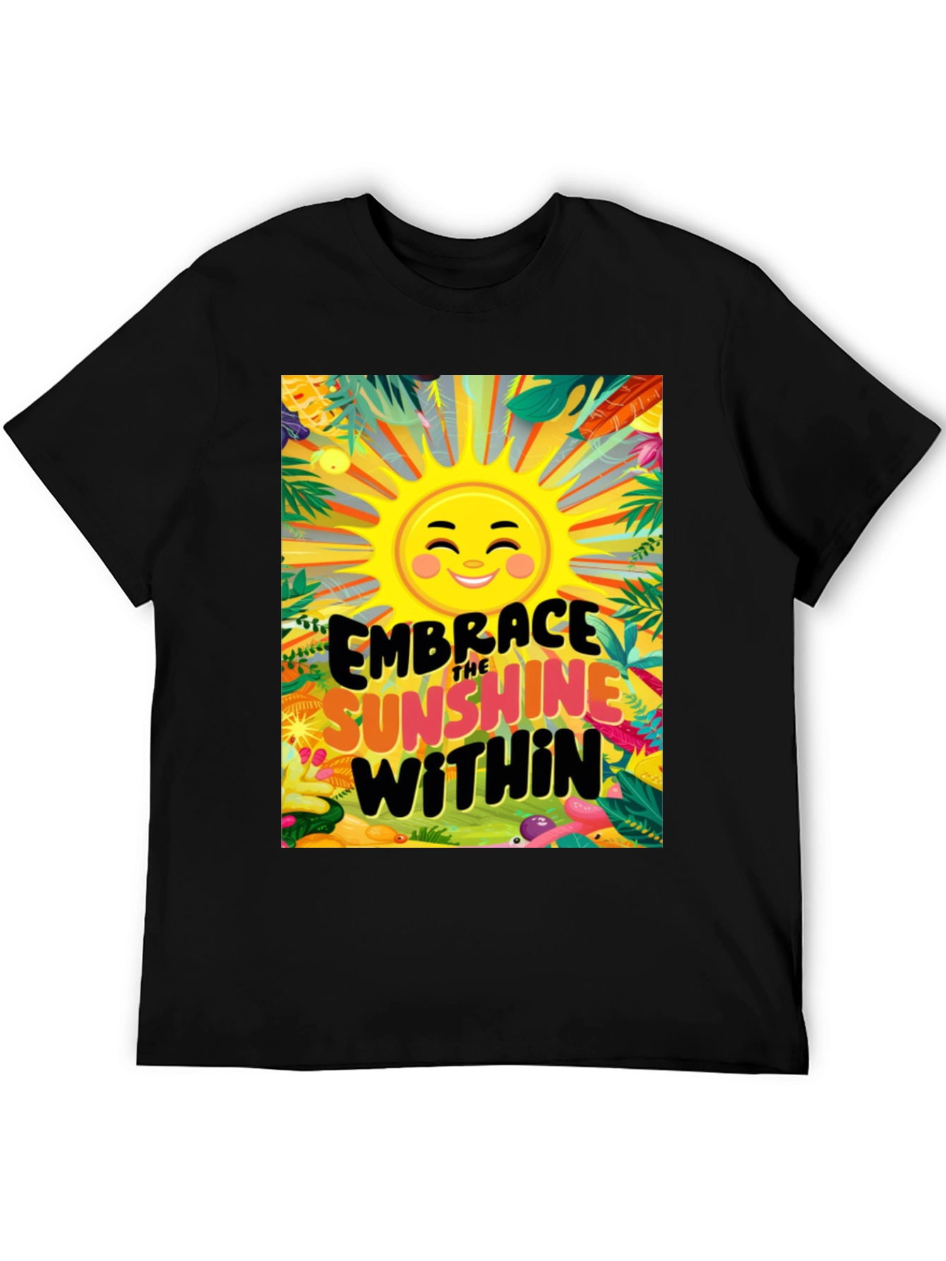 Embrace the Sunshine Within Black Graphic Tee