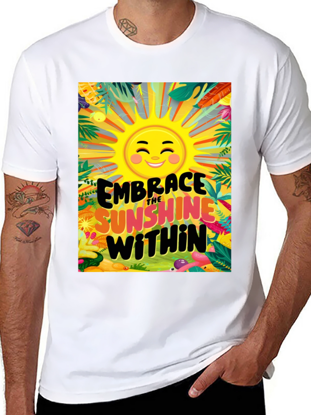 Embrace the Sunshine Within Black Graphic Tee