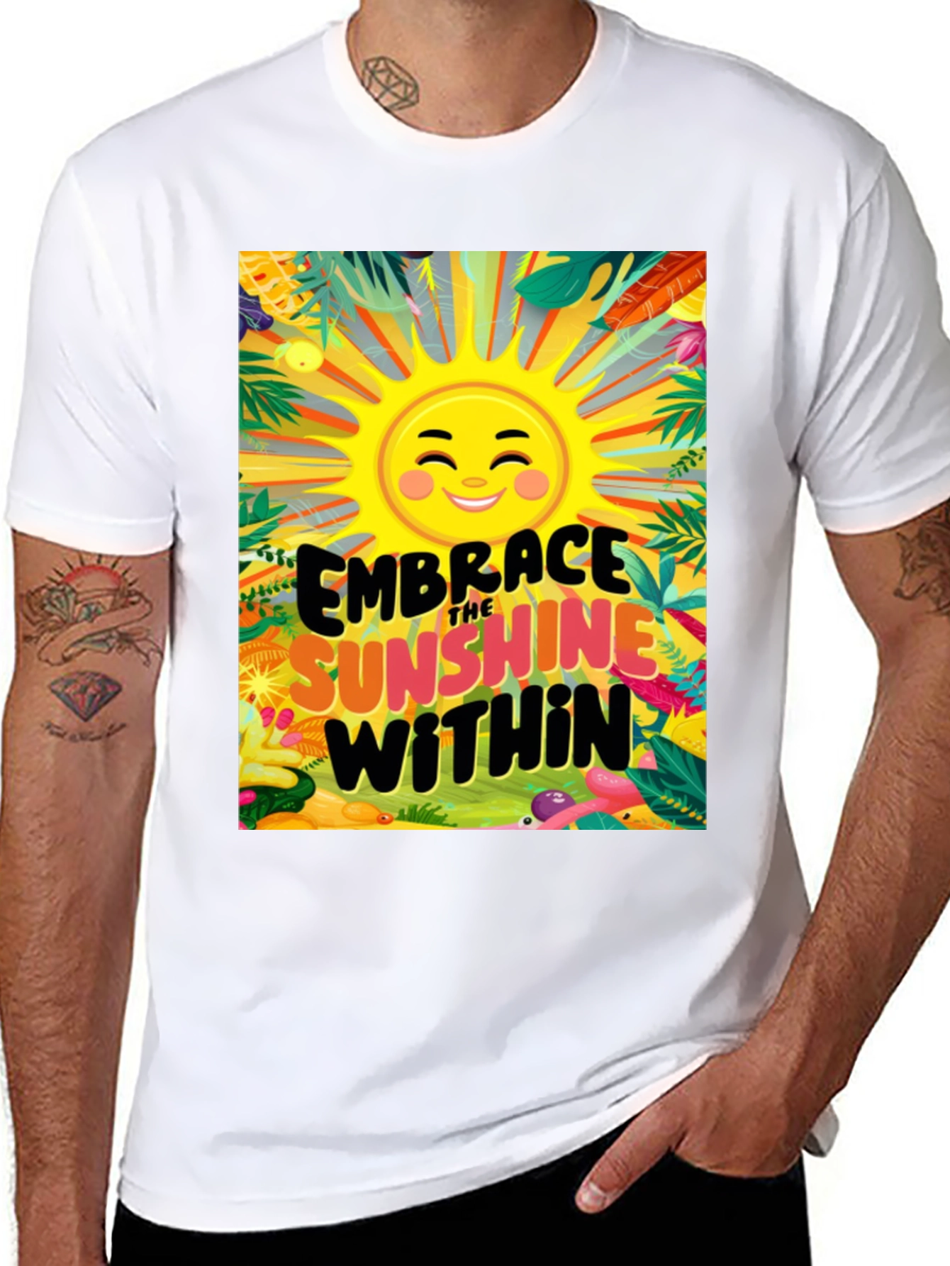 Embrace the Sunshine Within Black Graphic Tee