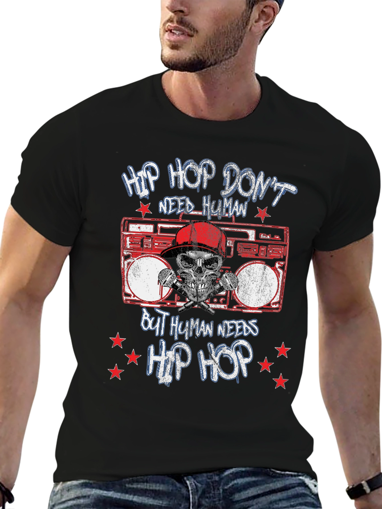 Hip Hop Boombox Graphic T-Shirt