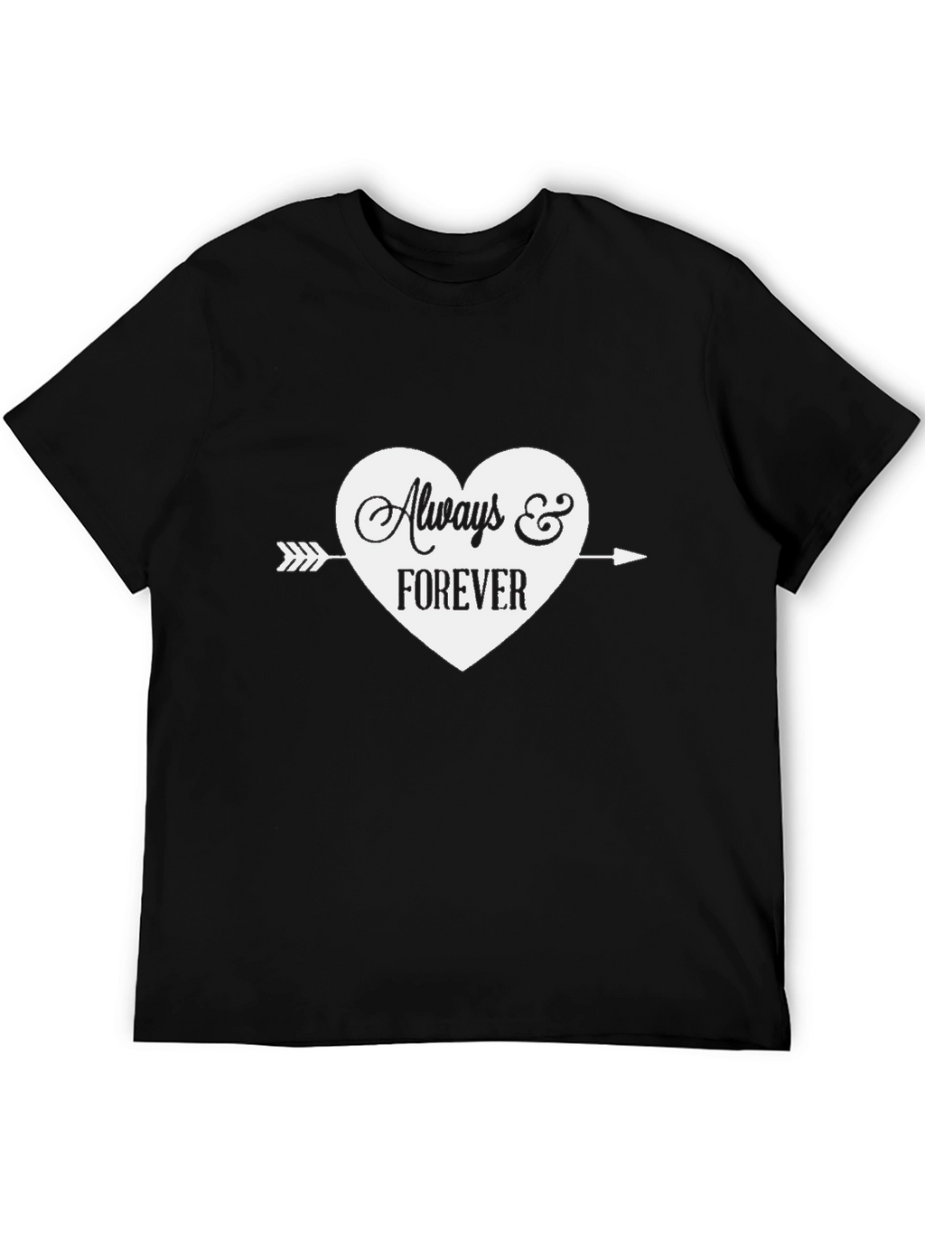 Always & Forever Heart Graphic Tee - Black