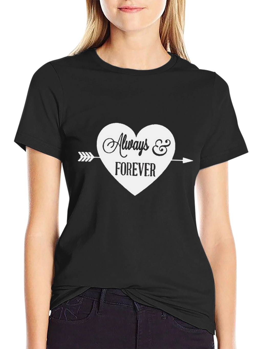 Always & Forever Heart Graphic Tee - Black