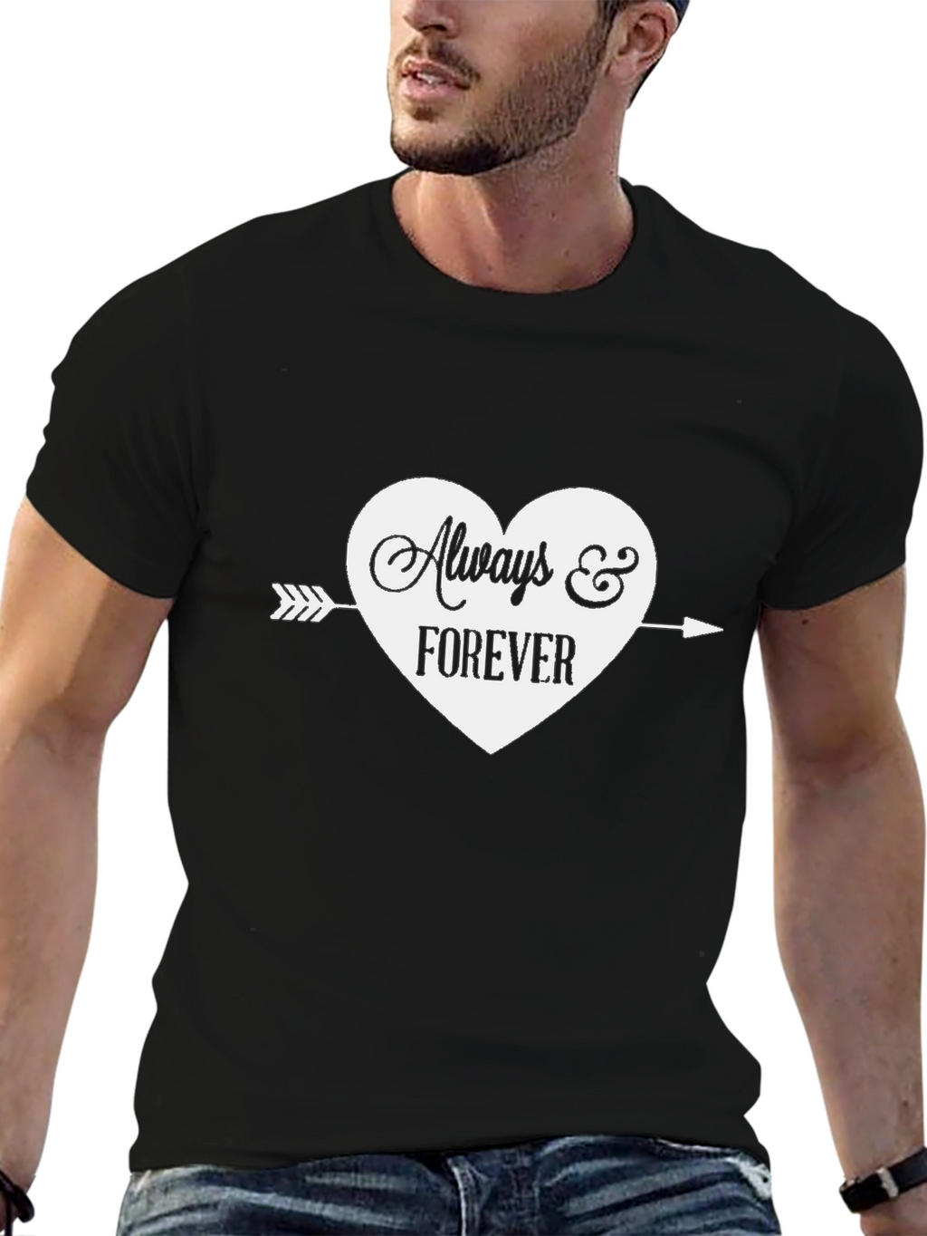 Always & Forever Heart Graphic Tee - Black