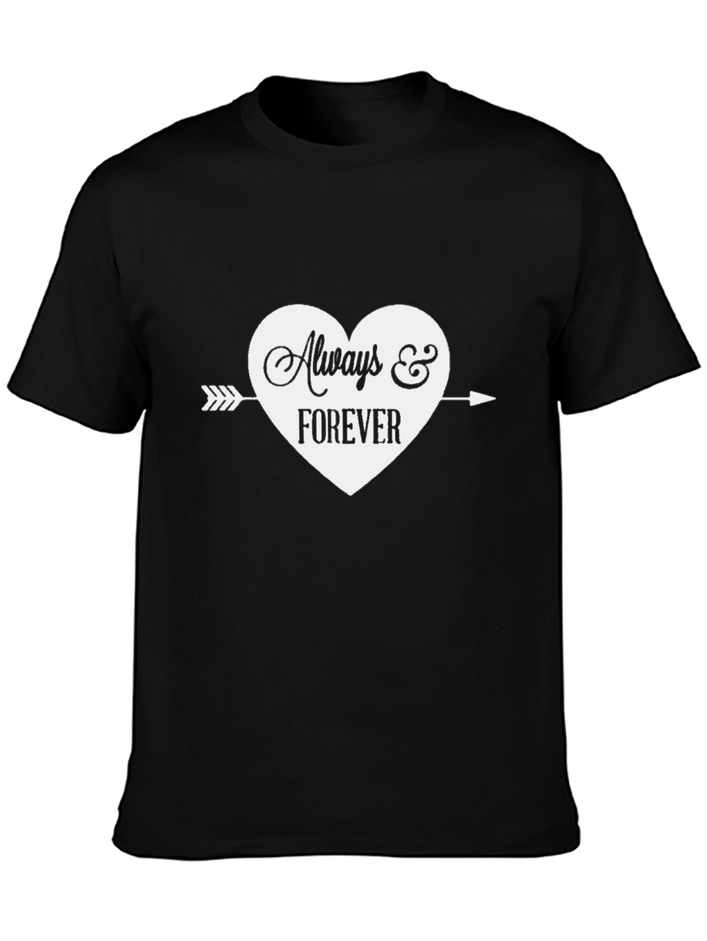 Always & Forever Heart Graphic Tee - Black