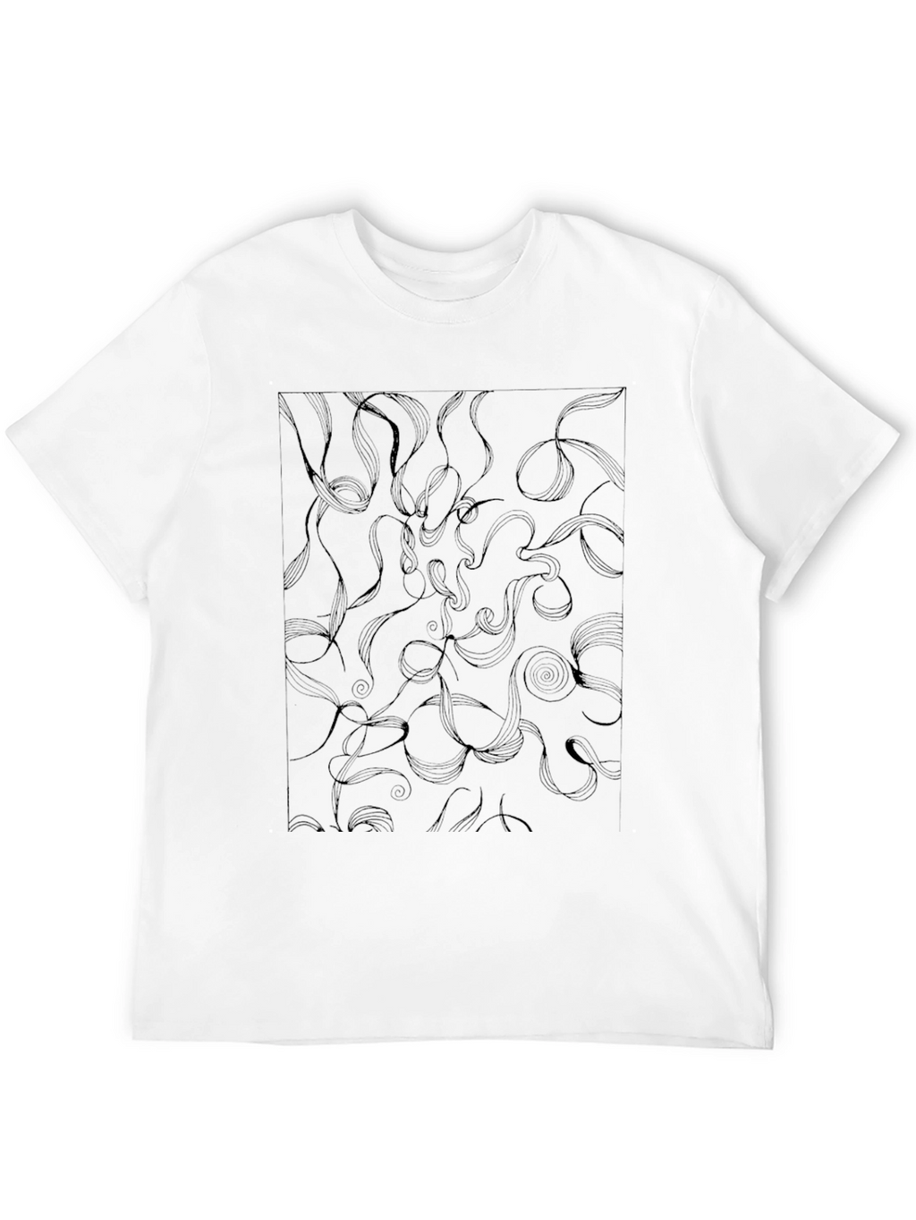 Abstract Swirl Design Black T-Shirt