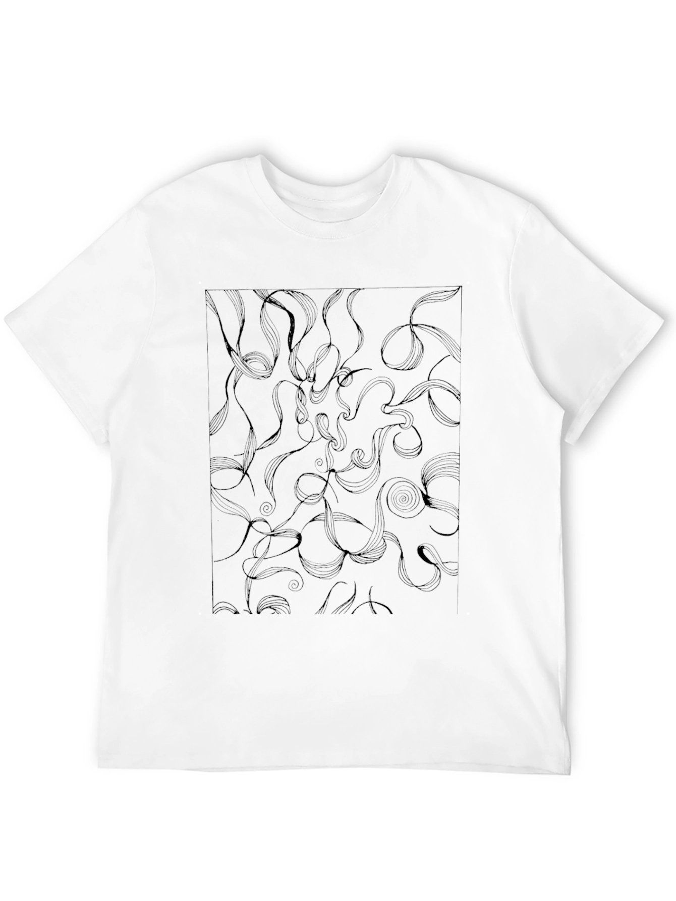 Abstract Swirl Design Black T-Shirt