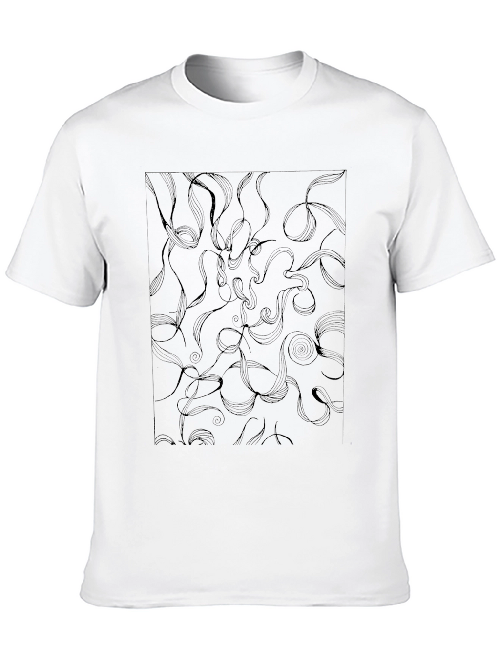 Abstract Swirl Design Black T-Shirt