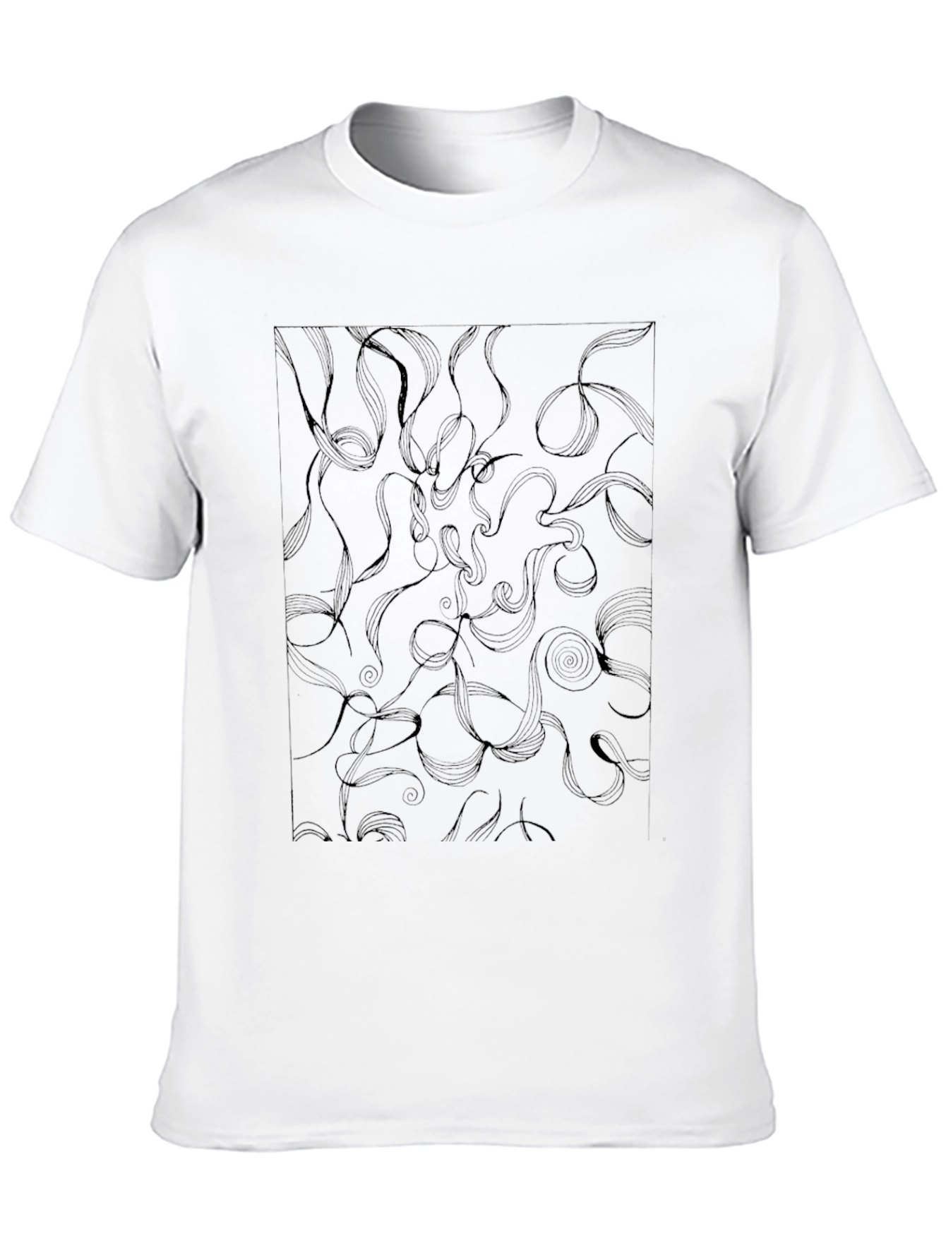 Abstract Swirl Design Black T-Shirt