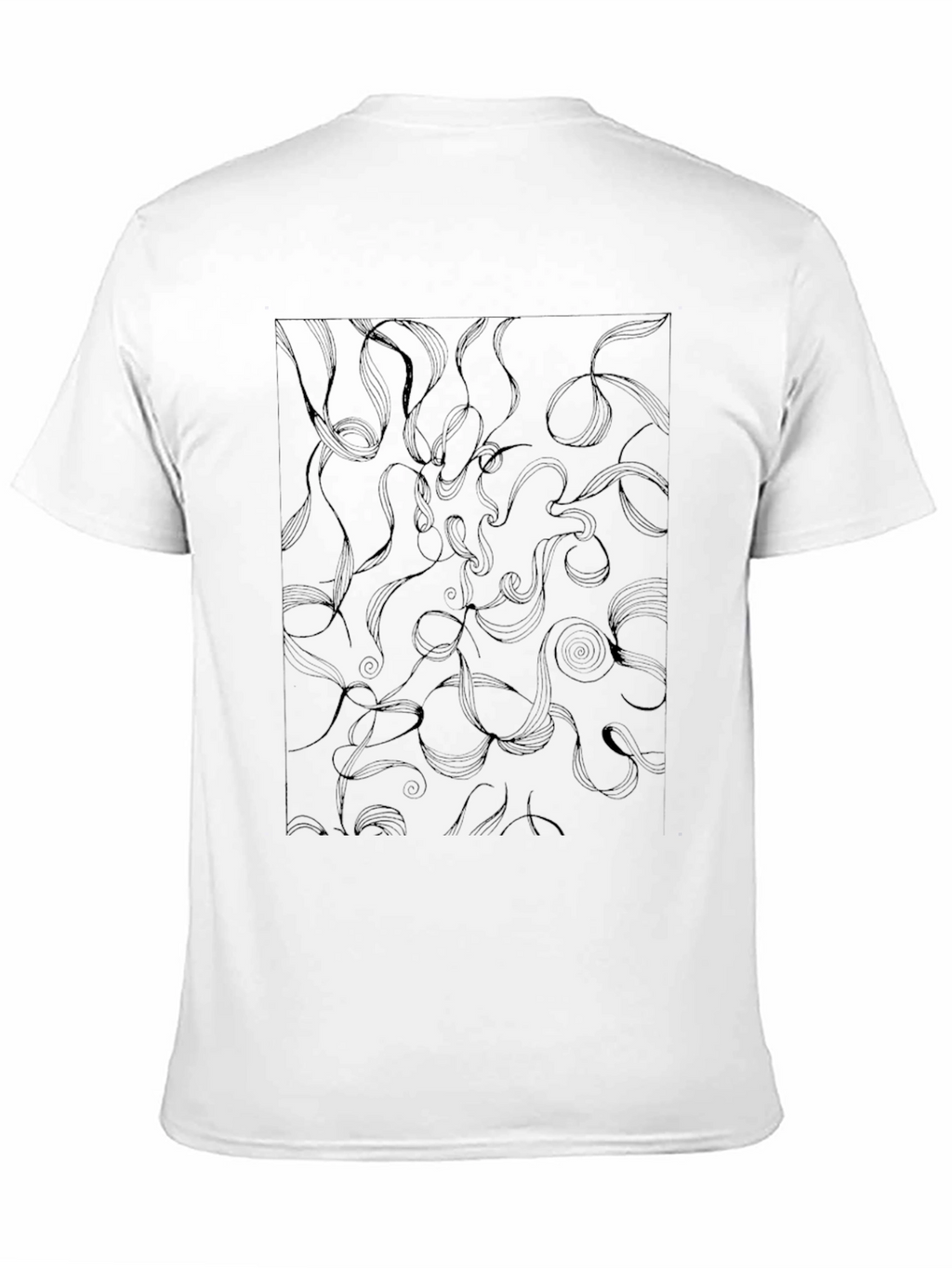 Abstract Swirl Design Black T-Shirt
