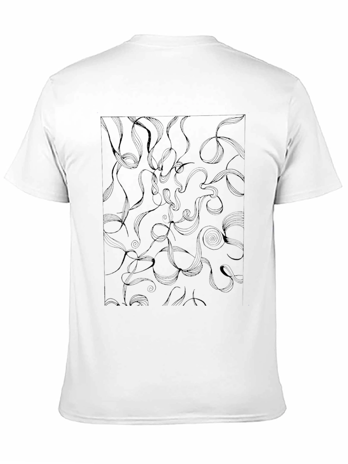 Abstract Swirl Design Black T-Shirt