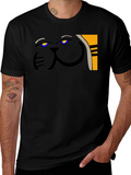 Abstract Cat Graphic Tee - Unique Style