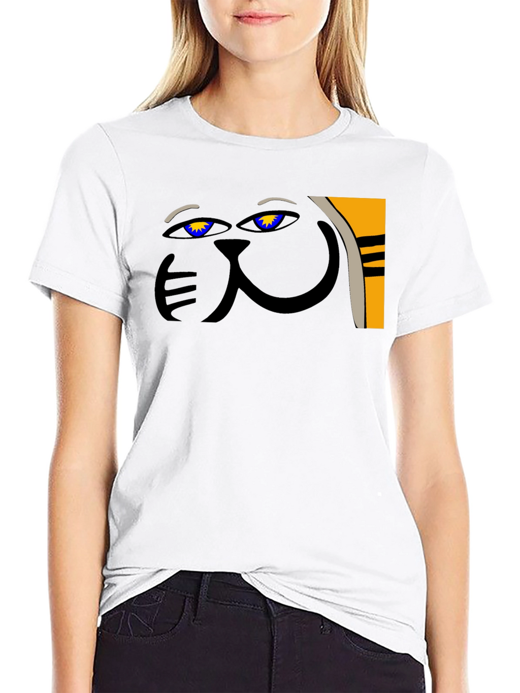 Abstract Cat Graphic Tee - Unique Style