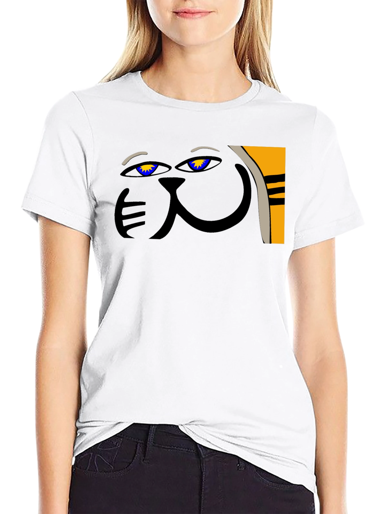 Abstract Cat Graphic Tee - Unique Style