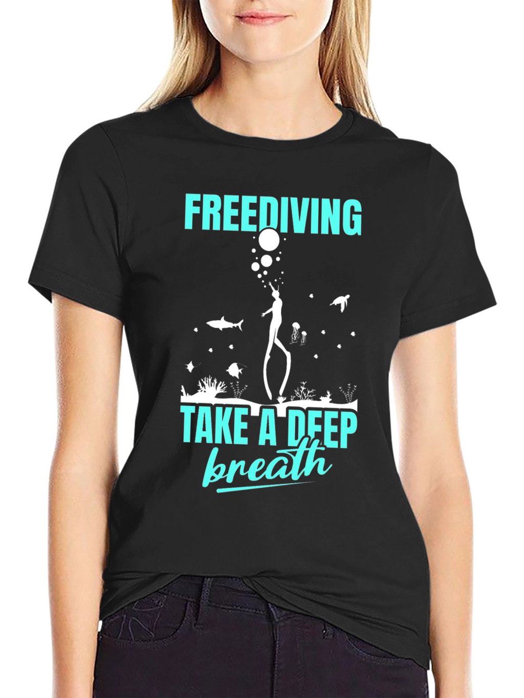 Freediving Take A Deep Breath Graphic T-Shirt