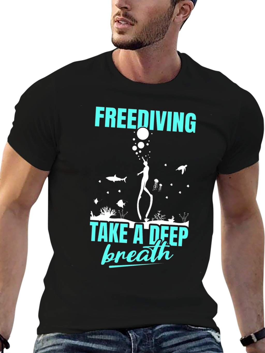 Freediving Take A Deep Breath Graphic T-Shirt
