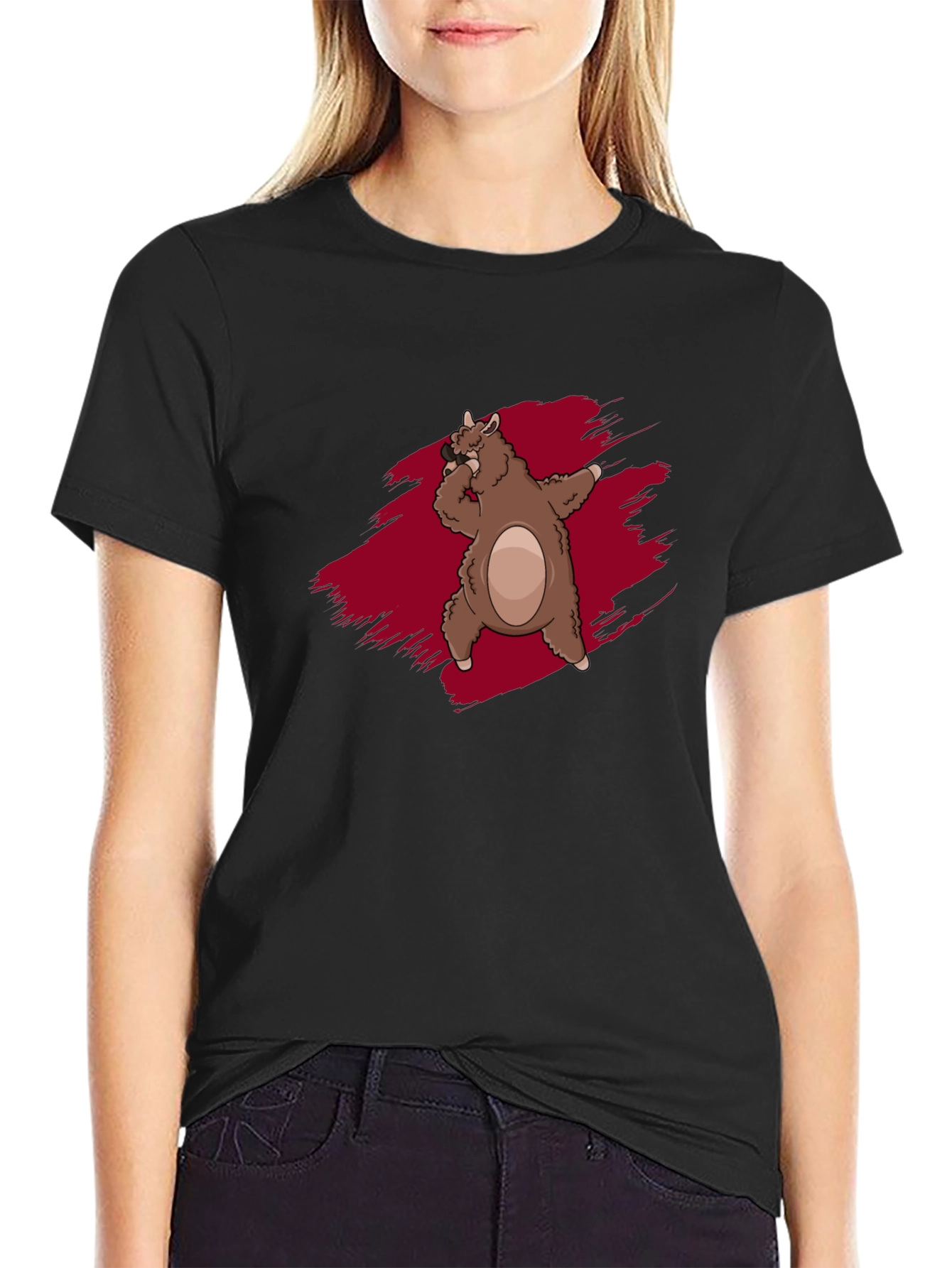 Funky Llama Dab Black T-Shirt