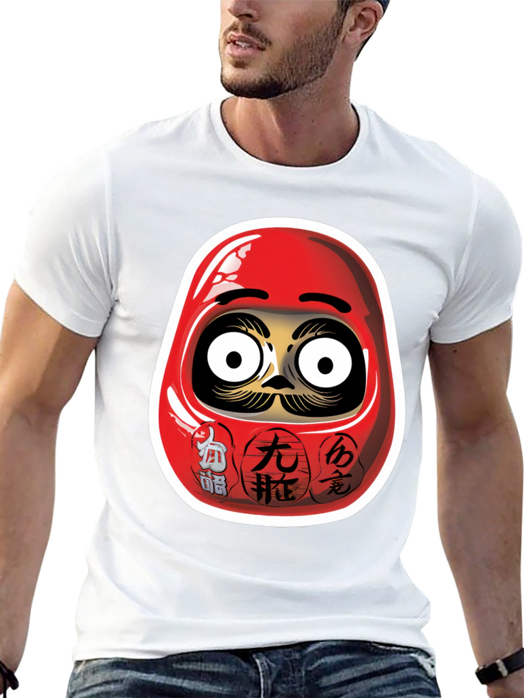 Daruma Doll Graphic Black T-Shirt