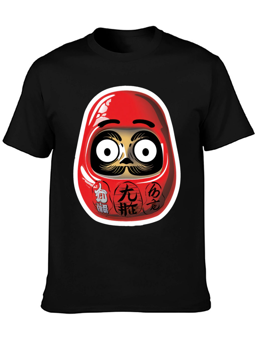 Daruma Doll Graphic Black T-Shirt