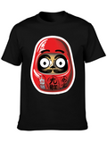 Daruma Doll Graphic Black T-Shirt