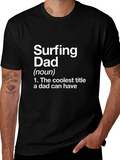 Surfing Dad Definition Black T-Shirt