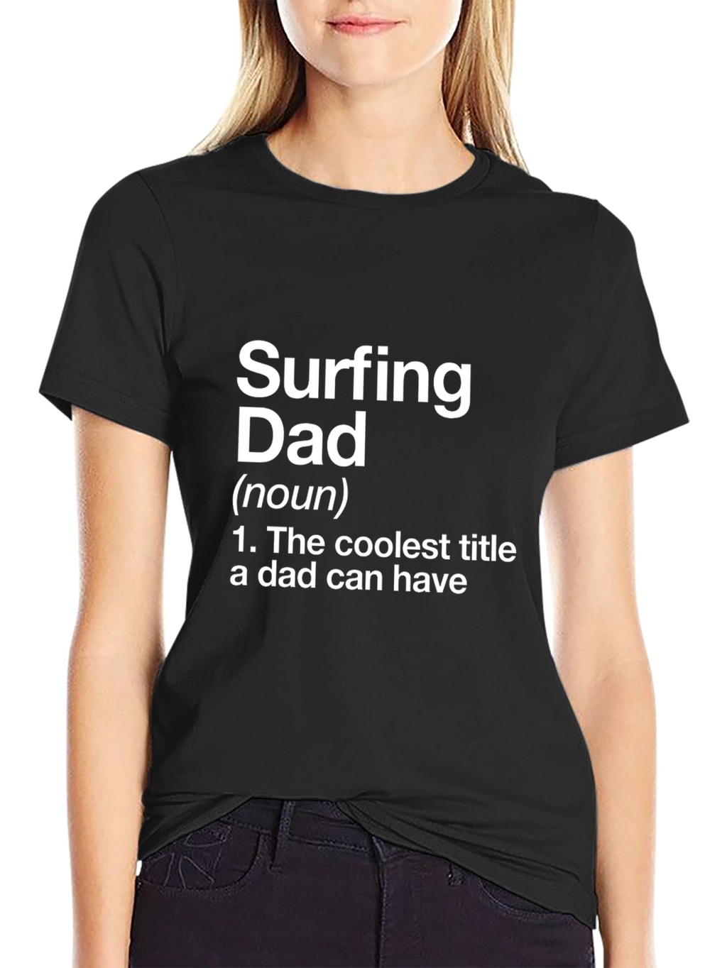 Surfing Dad Definition Black T-Shirt