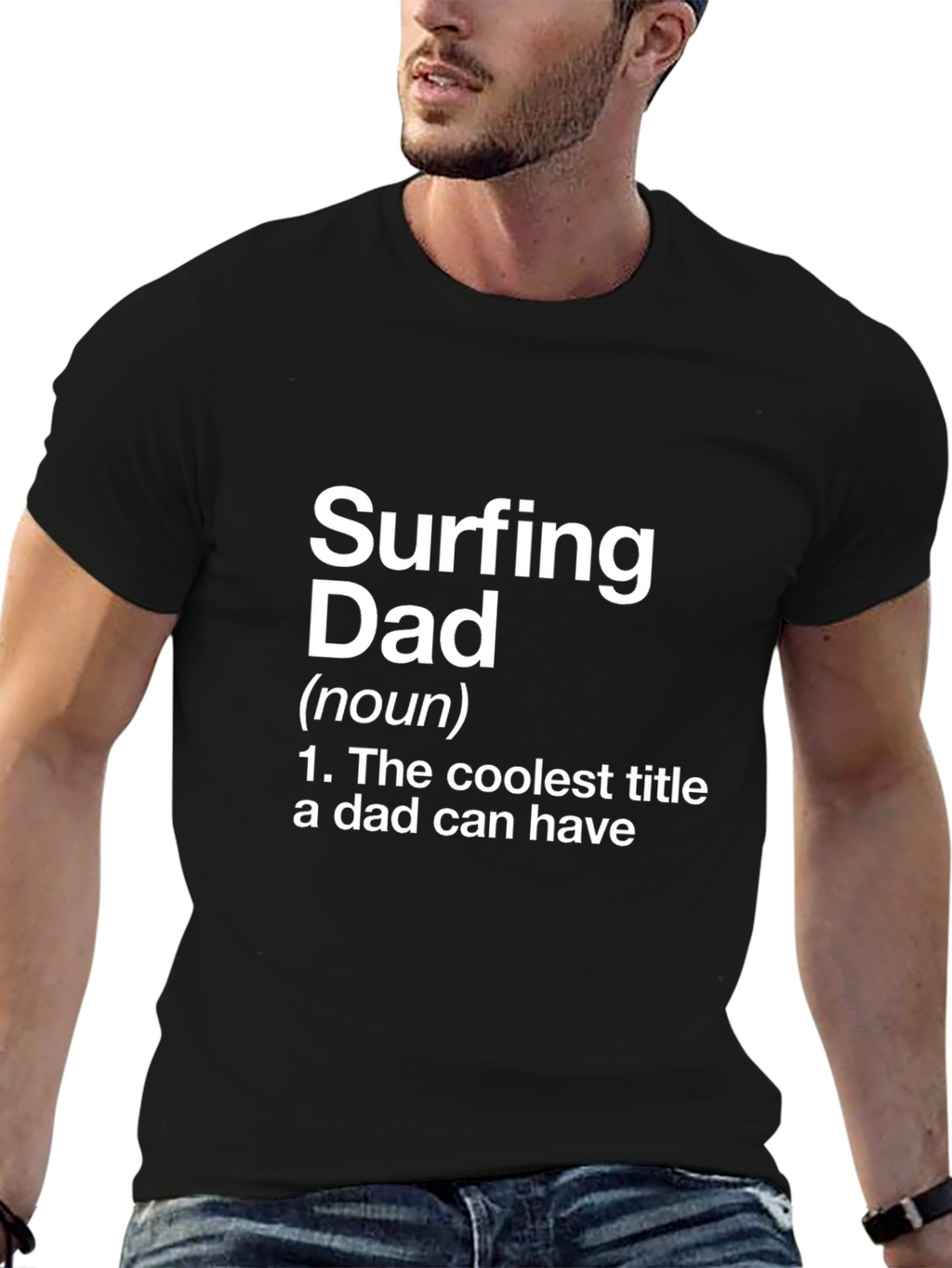 Surfing Dad Definition Black T-Shirt