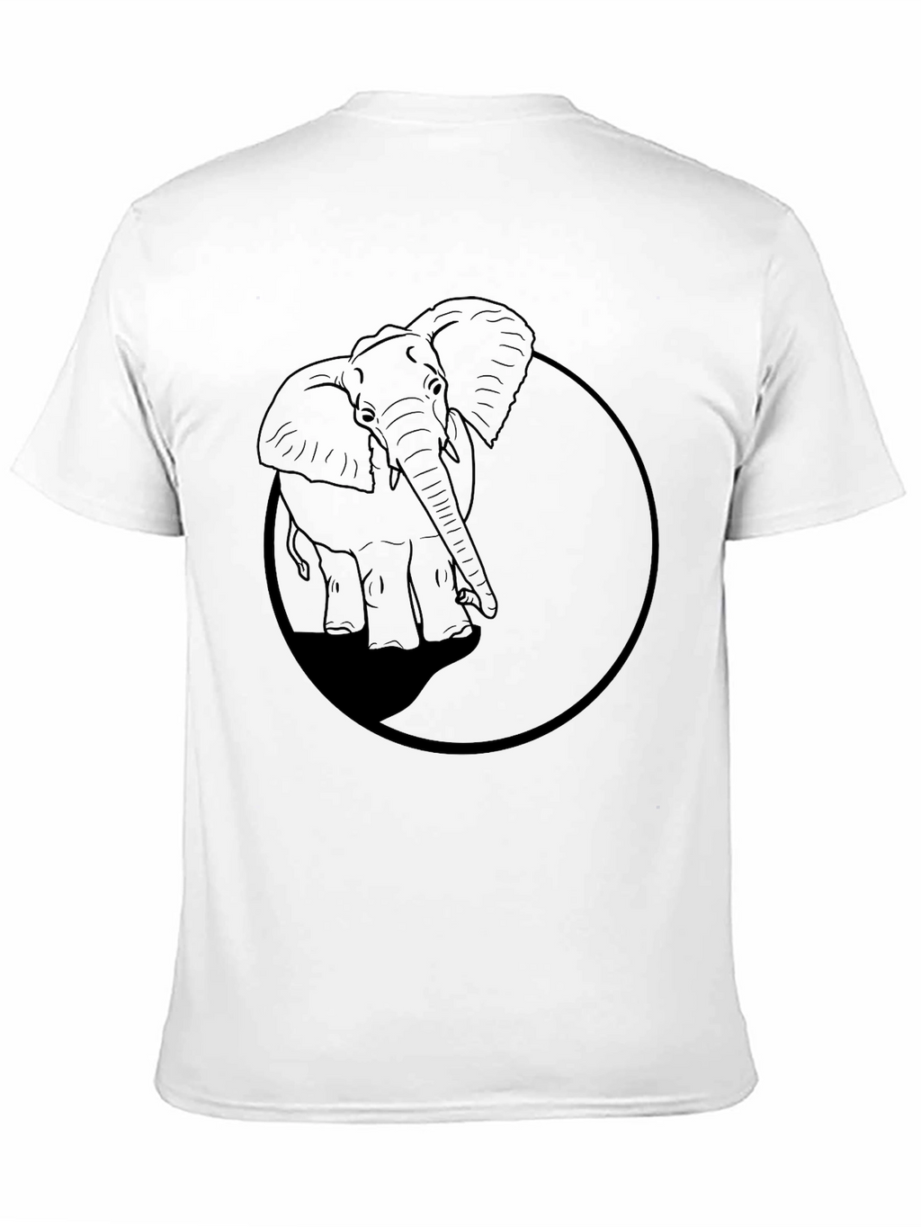 Elephant Graphic Tee - Black Cotton Casual Shirt