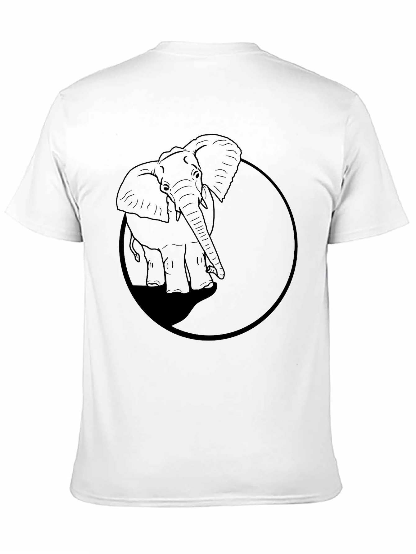 Elephant Graphic Tee - Black Cotton Casual Shirt