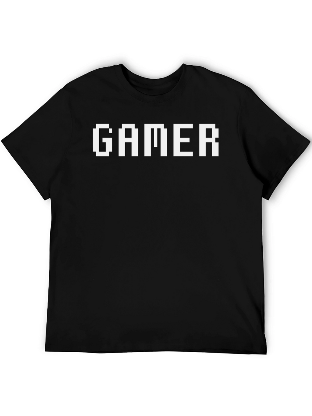 Gamer Pixel Art Graphic Tee - Black Cotton T-Shirt
