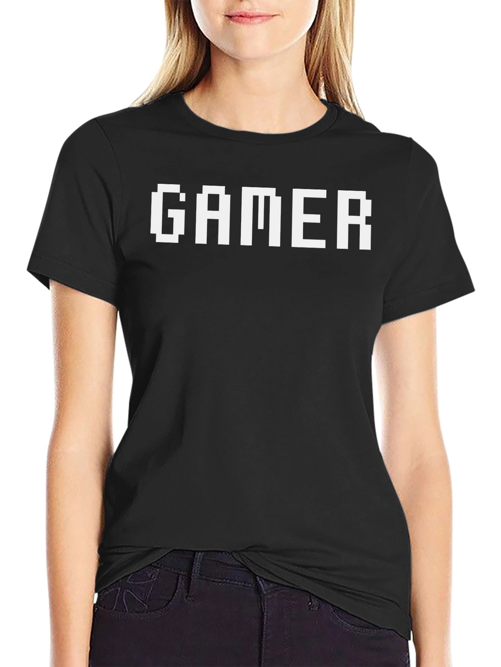 Gamer Pixel Art Graphic Tee - Black Cotton T-Shirt