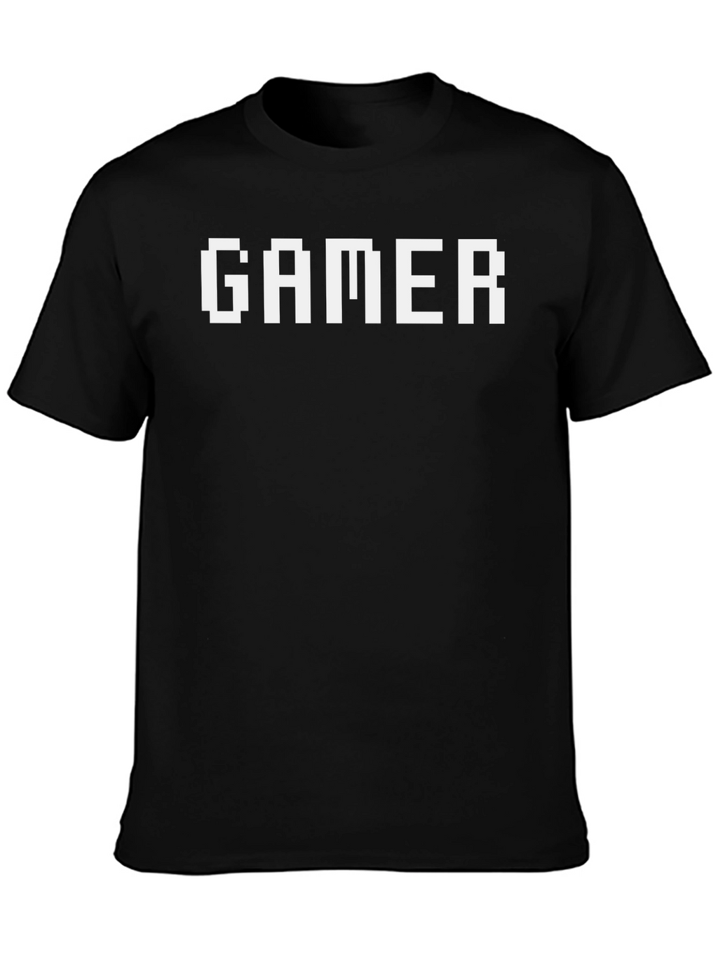 Gamer Pixel Art Graphic Tee - Black Cotton T-Shirt