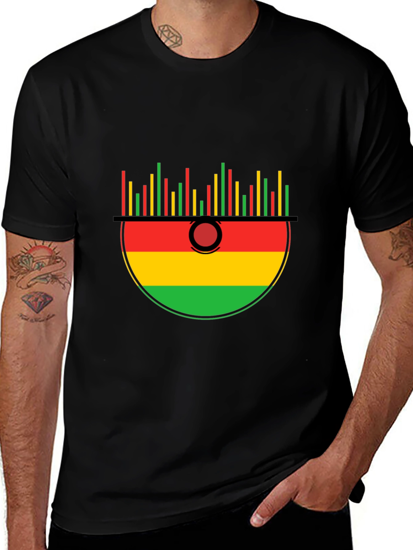 Rasta Music Kalimba Graphic Tee - Black Cotton T-Shirt