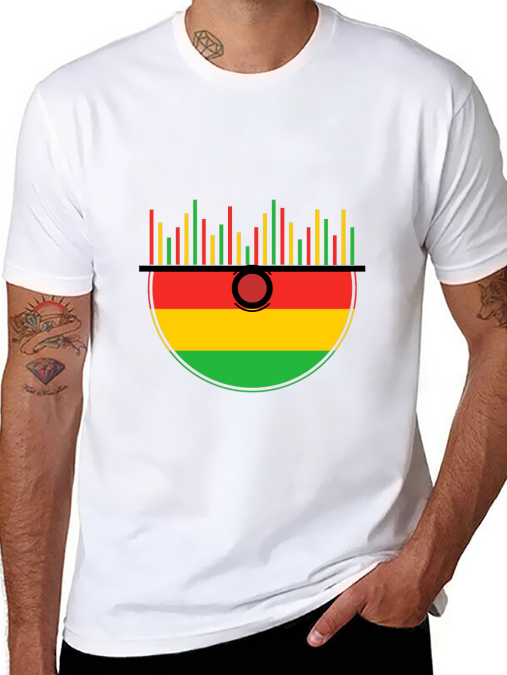 Rasta Music Kalimba Graphic Tee - Black Cotton T-Shirt