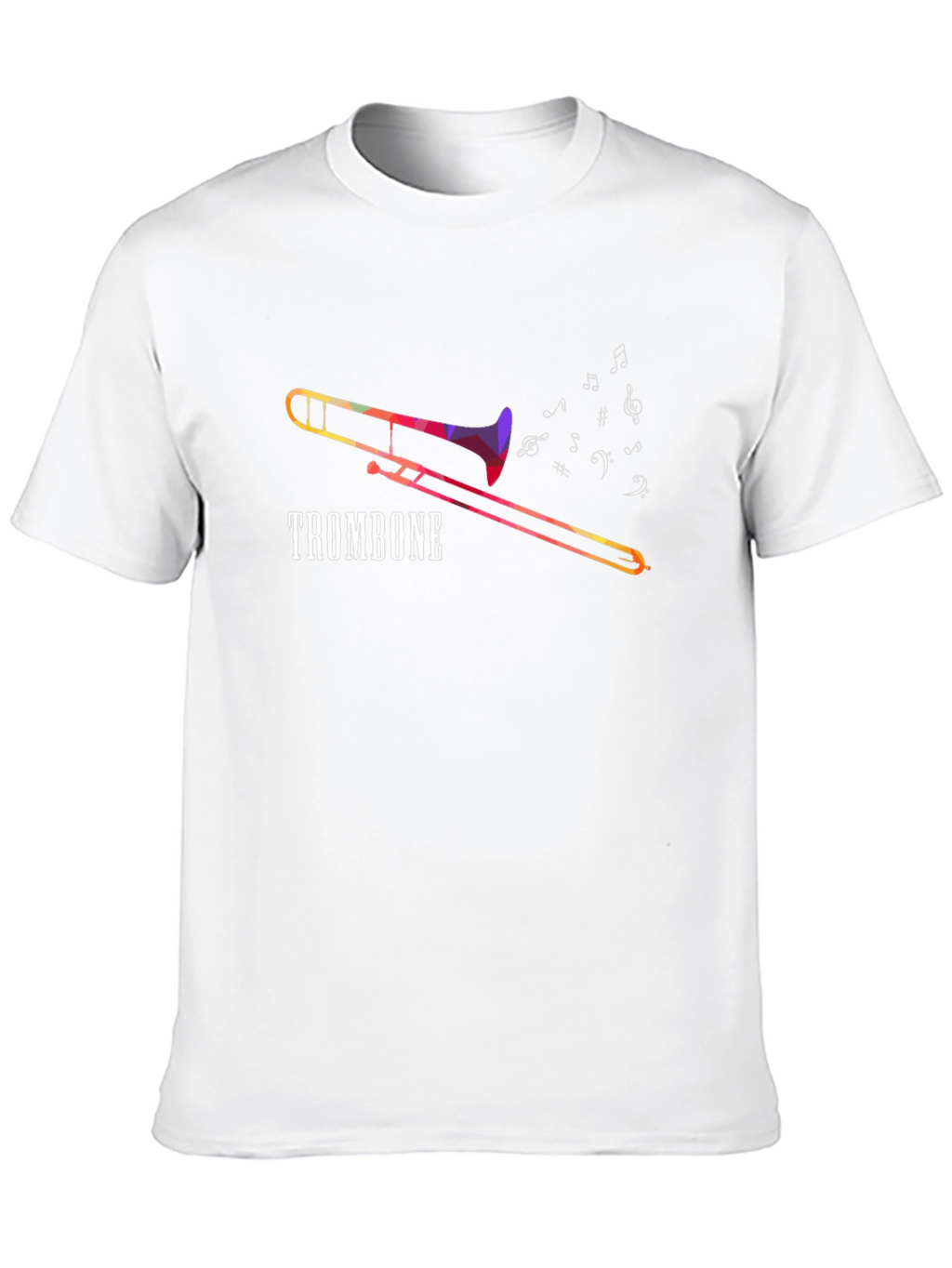 Trombone Music Notes Graphic Tee - Black