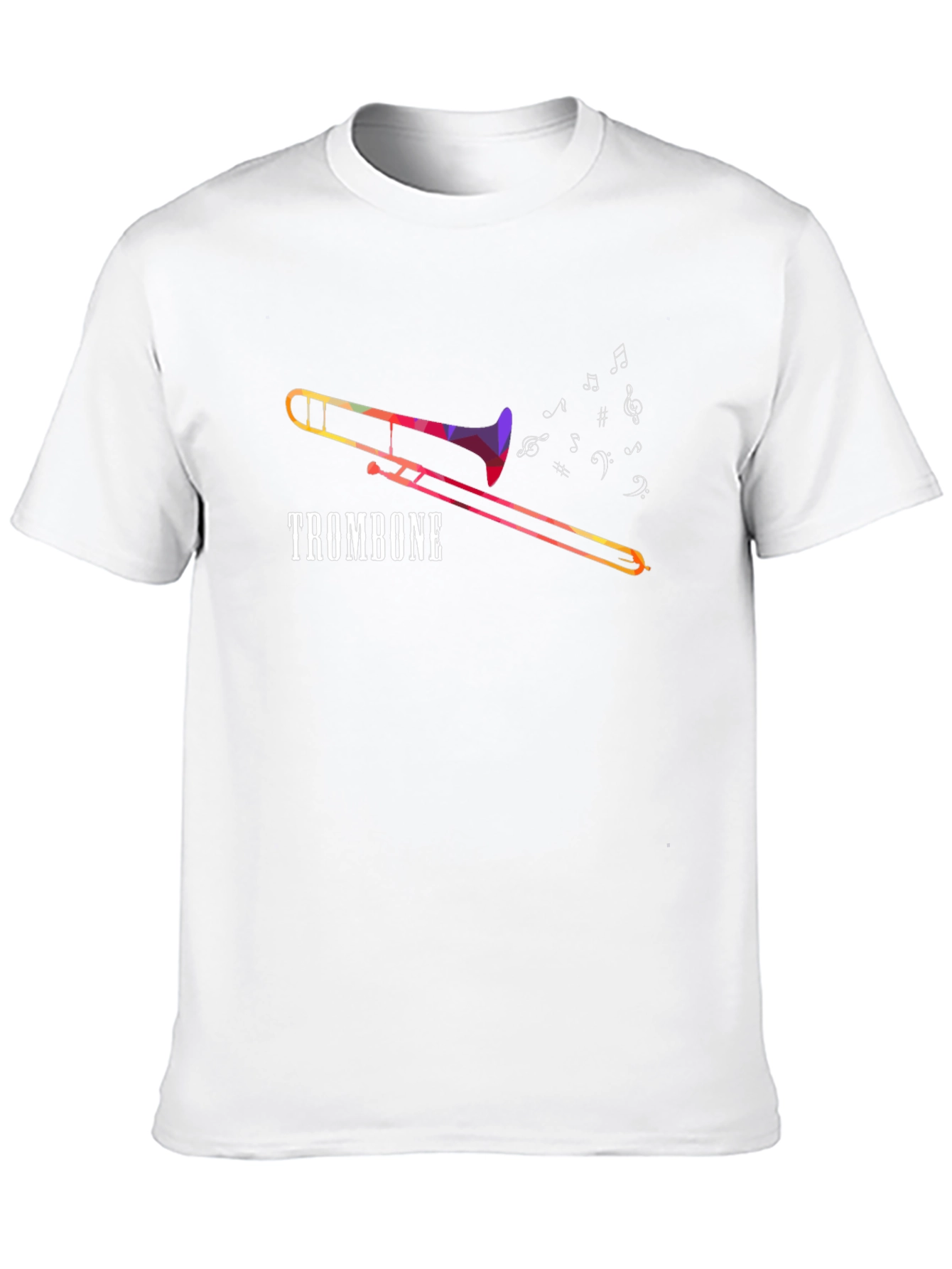Trombone Music Notes Graphic Tee - Black