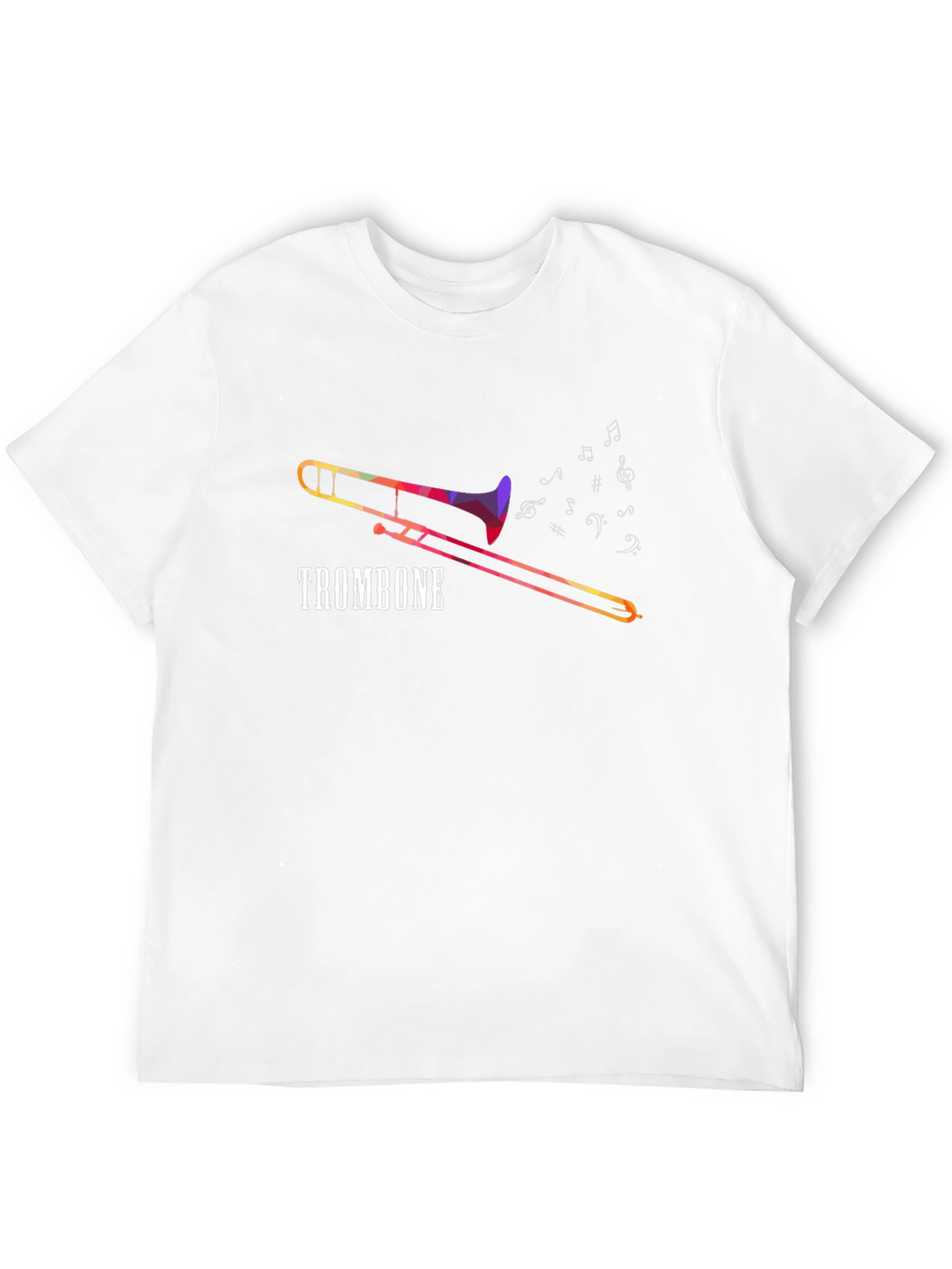 Trombone Music Notes Graphic Tee - Black