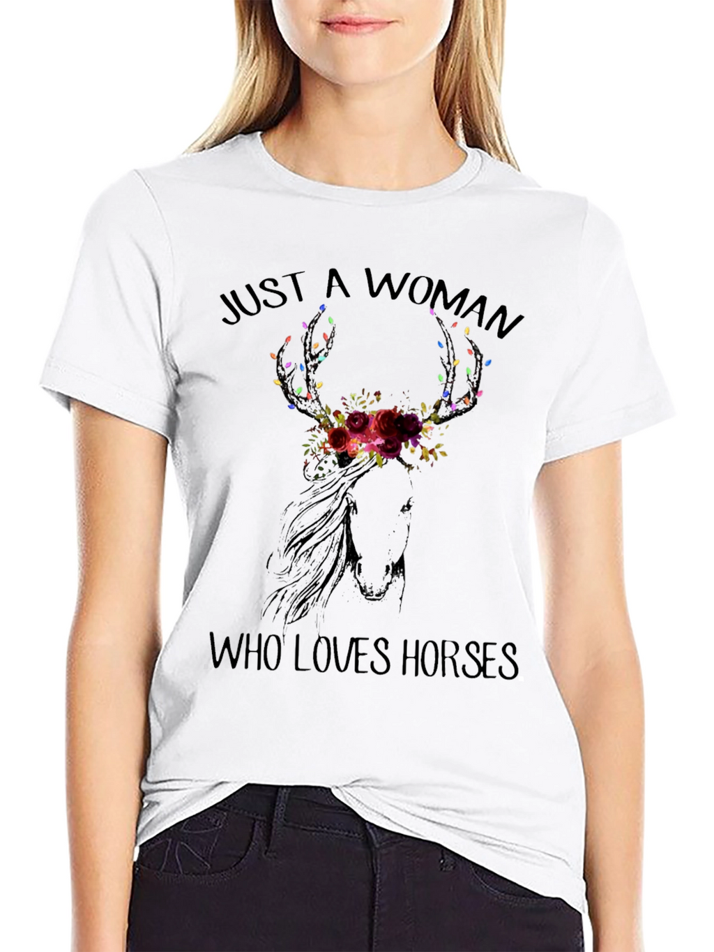 Just A Woman Who Loves Horses T-Shirt
