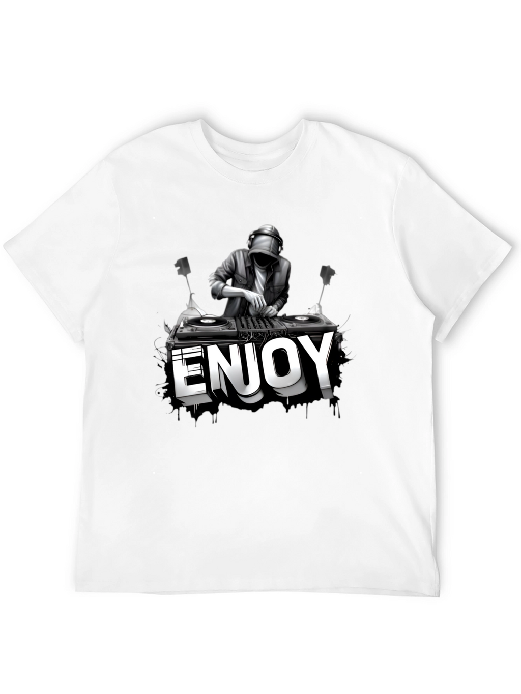 DJ Enjoy Graphic Black T-Shirt