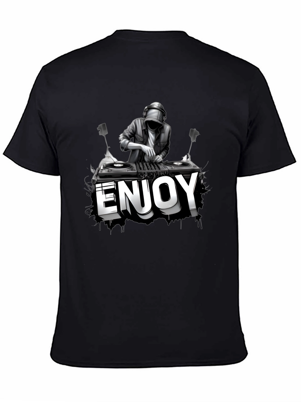DJ Enjoy Graphic Black T-Shirt