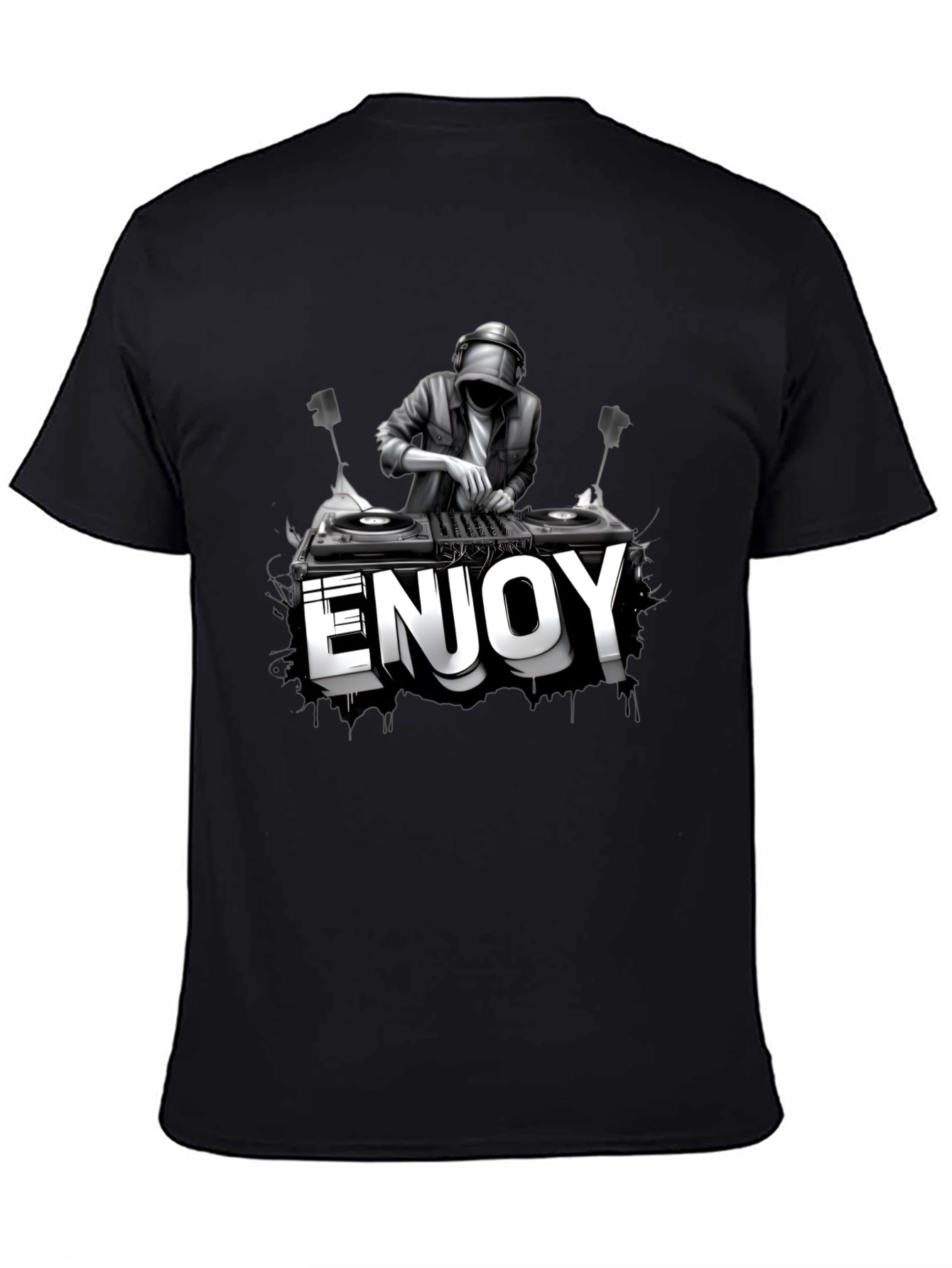 DJ Enjoy Graphic Black T-Shirt