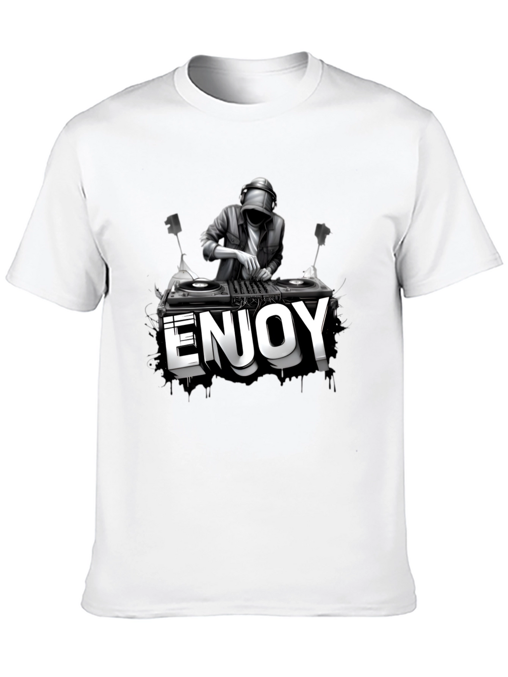 DJ Enjoy Graphic Black T-Shirt