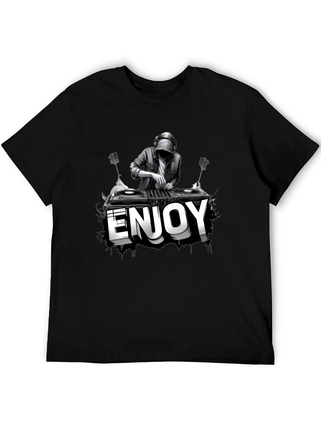 DJ Enjoy Graphic Black T-Shirt