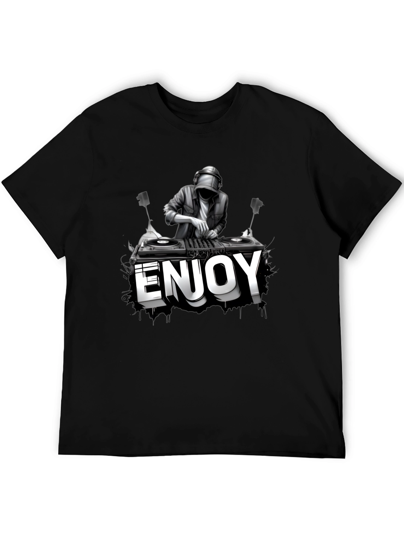 DJ Enjoy Graphic Black T-Shirt